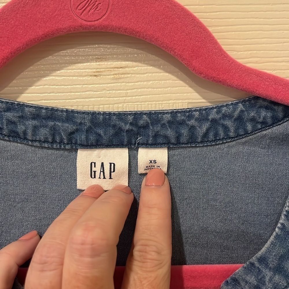 Gap denim sleeveless dress, XS 🔵 - Picture 4 of 6